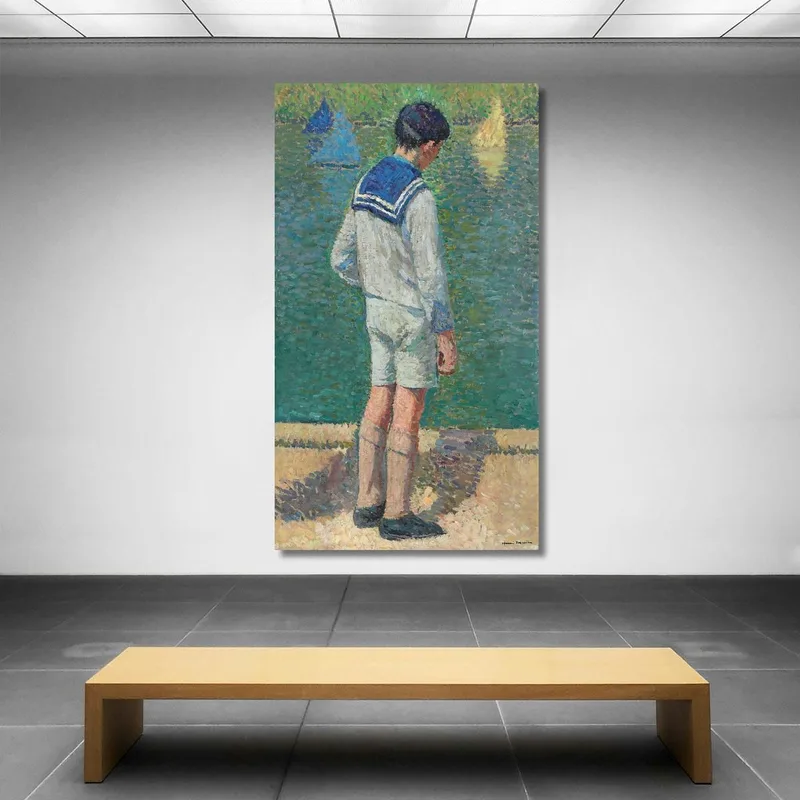 Petit Garçon Au Bord Du Bassin Du Jardin Du Luxembourg À Paris Henri Martin