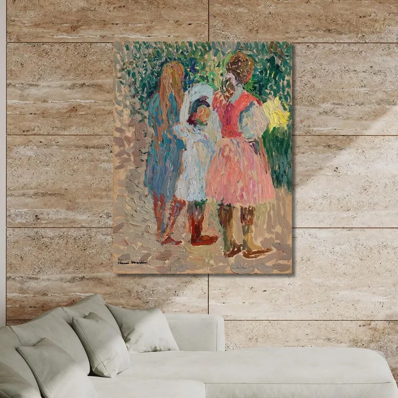 Tres Niñas Pequeñas En El Jardín Una Mañana De Verano Henri Martin