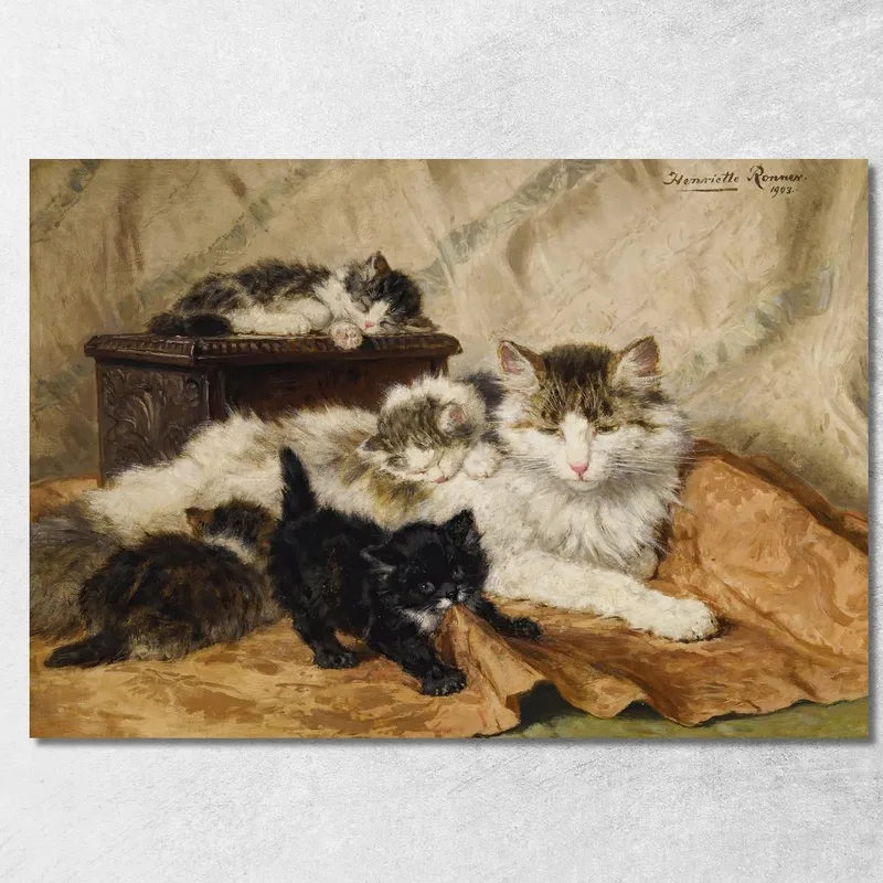 Una Madre Y Sus Gatitos Henriëtte Ronner-Knip cuadro en lienzo