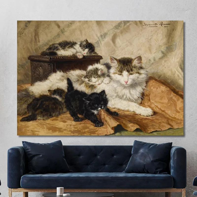 Una Madre E I Suoi Gattini Henriëtte Ronner-Knip