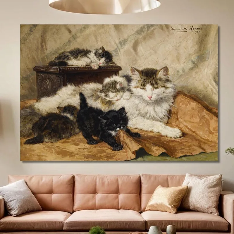 Una Madre E I Suoi Gattini Henriëtte Ronner-Knip
