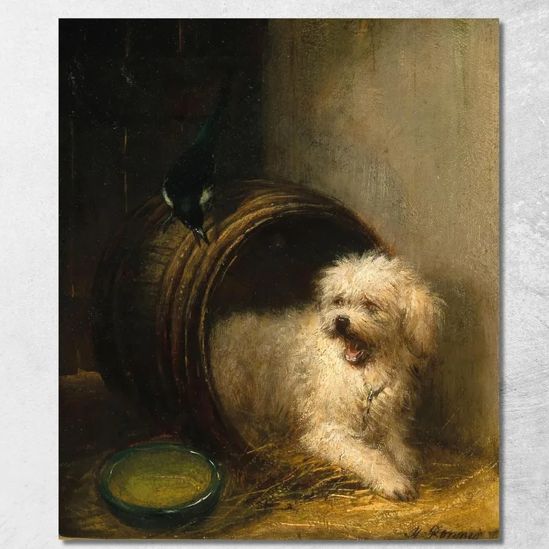 Un Cachorro En Un Barril Henriëtte Ronner-Knip cuadro en lienzo