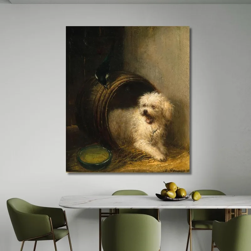 A Puppy In A Barrel Henriëtte Ronner-Knip