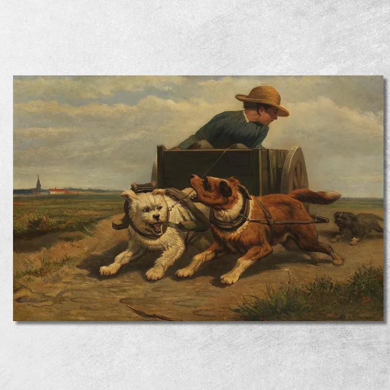 Niño Con Un Carro De Perro Henriëtte Ronner-Knip cuadro en lienzo