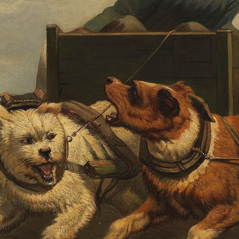 Garçon Avec Une Charrette À Chien Henriëtte Ronner-Knip