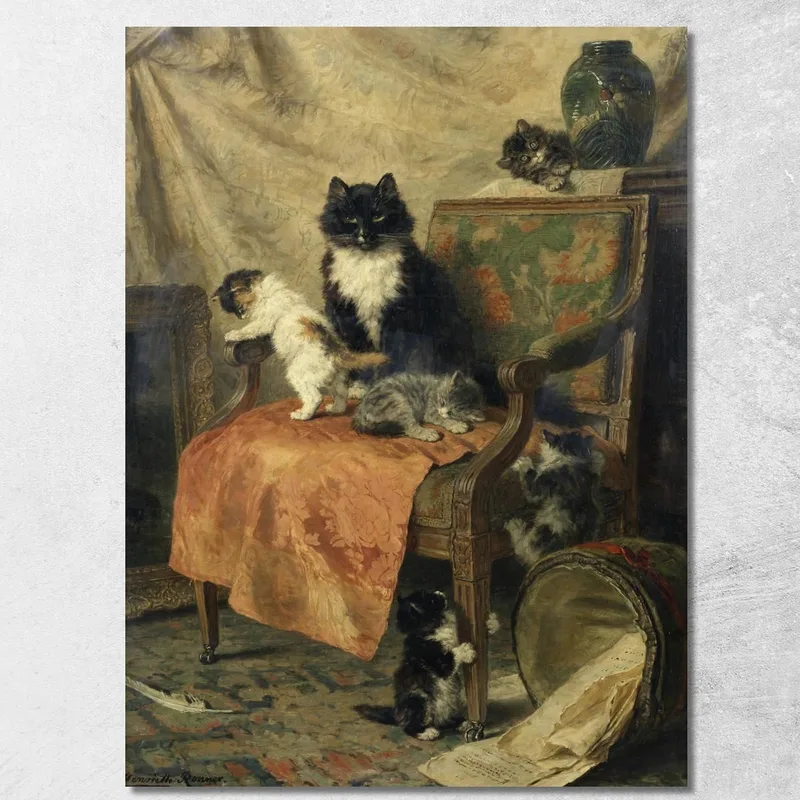 Gatitos Jugando 2 Henriëtte Ronner-Knip cuadro en lienzo