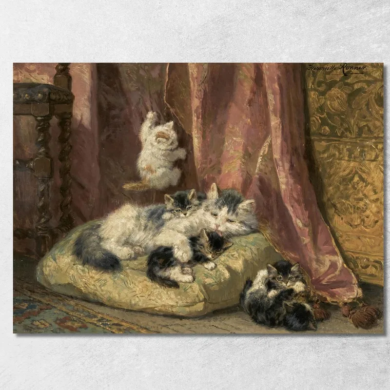 Gatitos Jugando 4 Henriëtte Ronner-Knip cuadro en lienzo