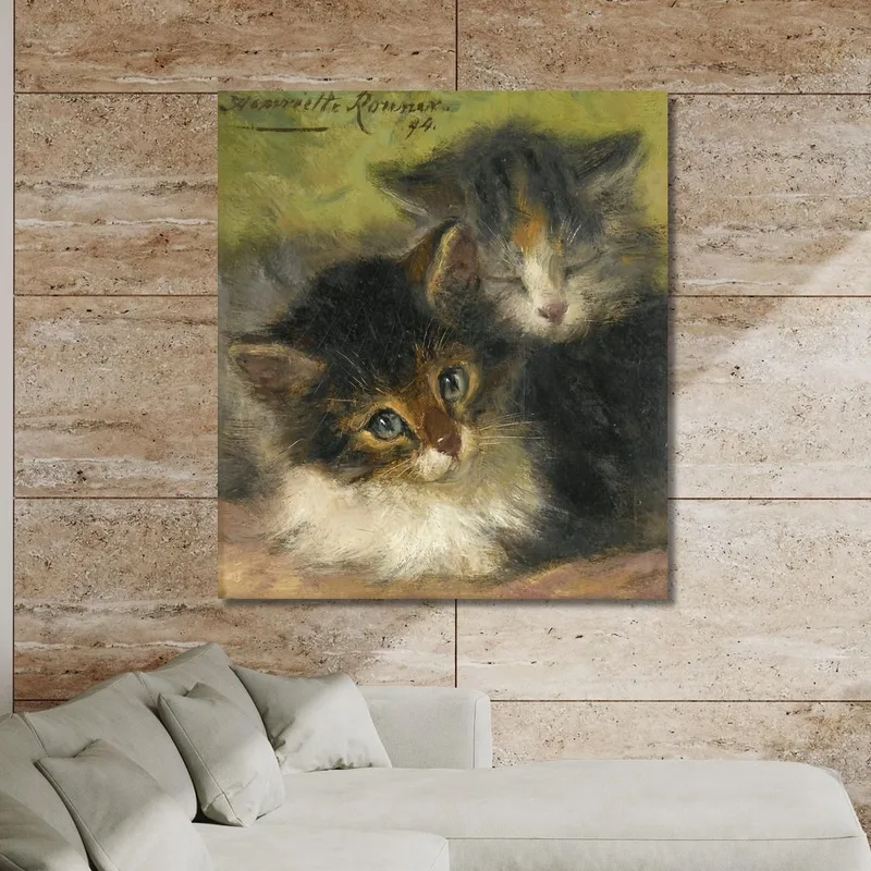 Zwei Kätzchen 2 Henriëtte Ronner-Knip