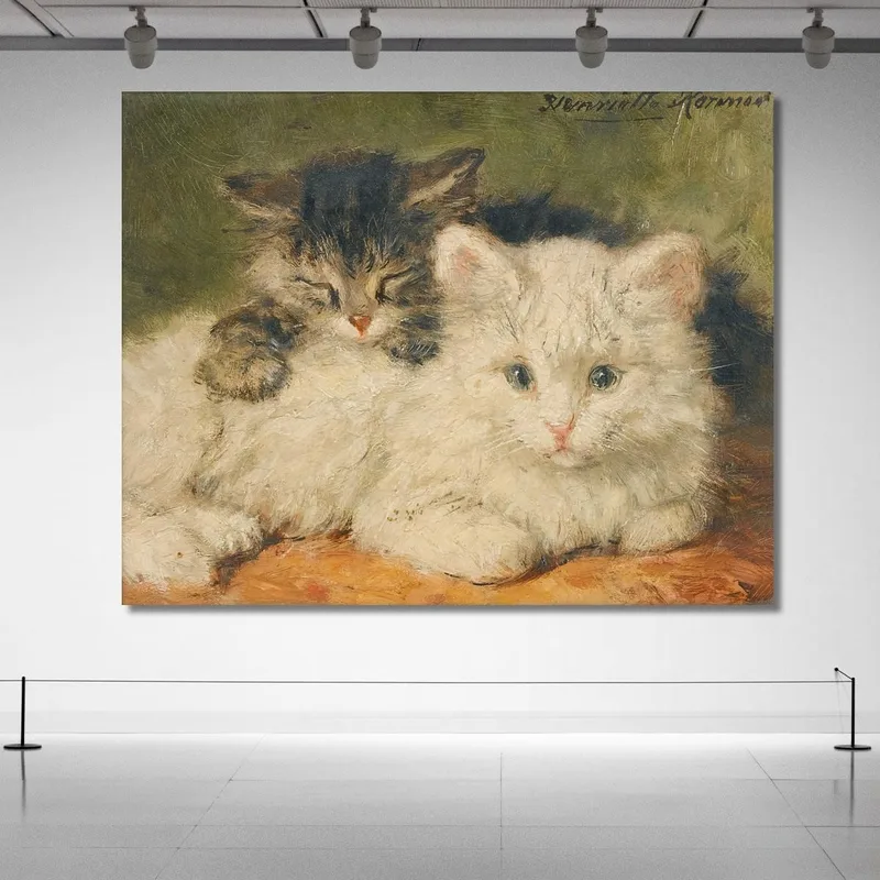 Two Kittens Henriëtte Ronner-Knip