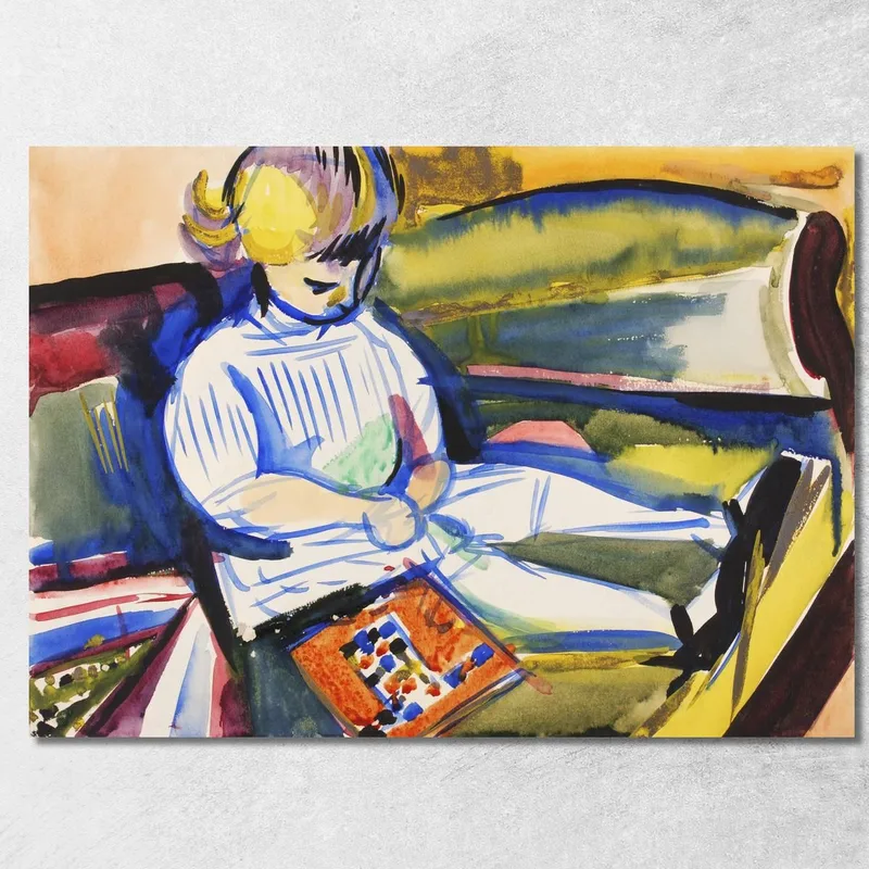 Kind Auf Sofa Henry Lyman Sayen drucken auf leinwand