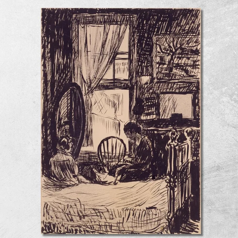Figuren Vor Fenster Henry Lyman Sayen drucken auf leinwand