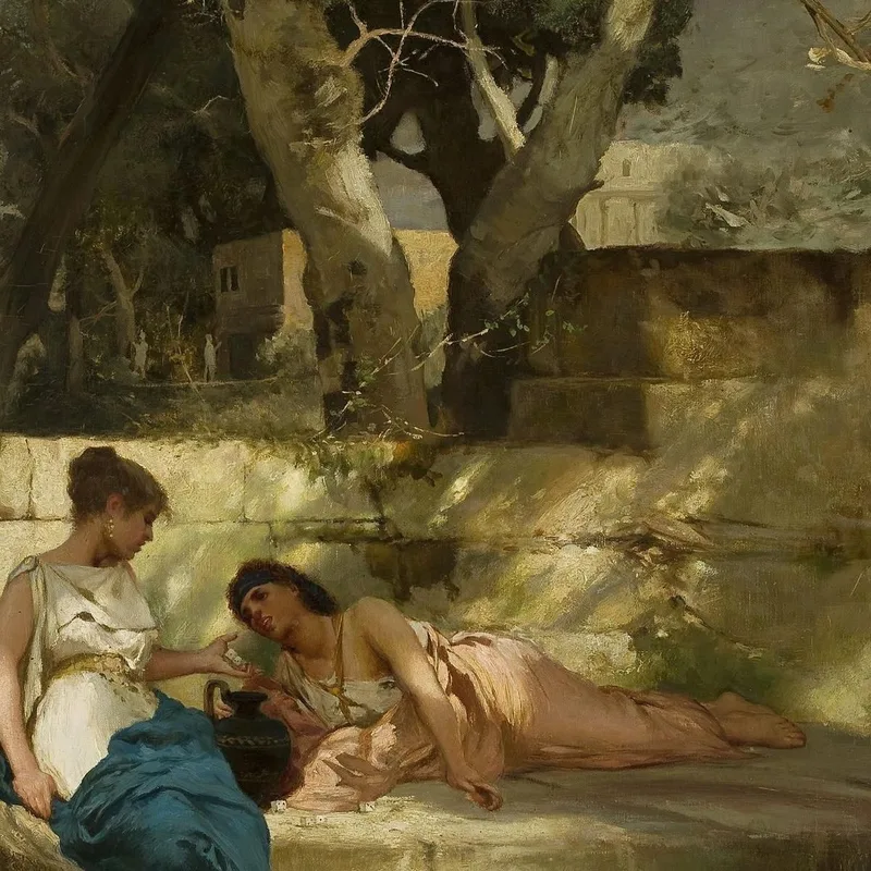 En El Idilio Romano De La Fuente Henryk Siemiradzki