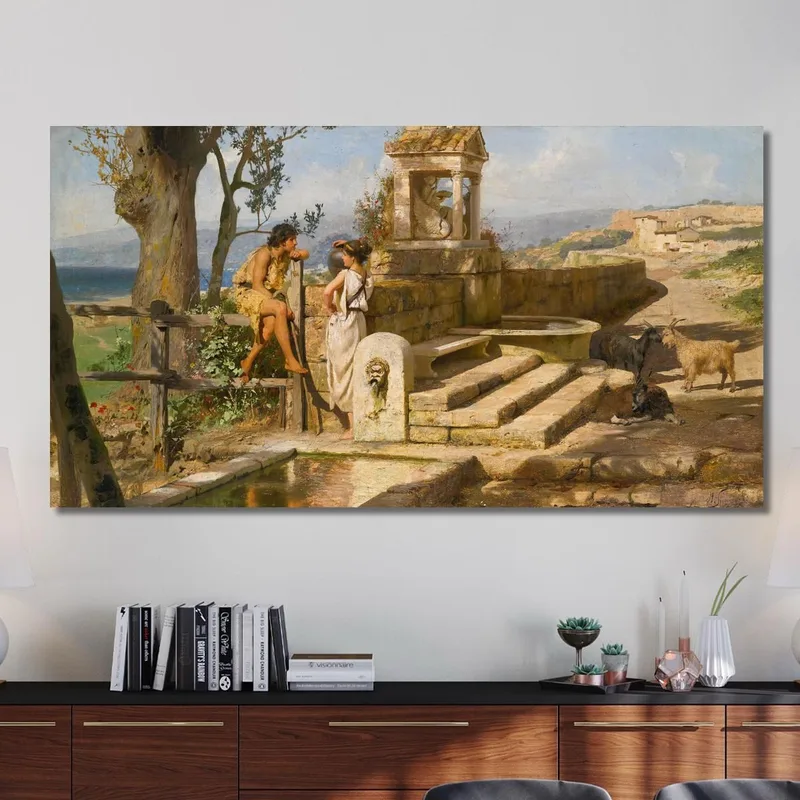 Conversazione Alla Sorgente Henryk Siemiradzki quadro stampa su tela