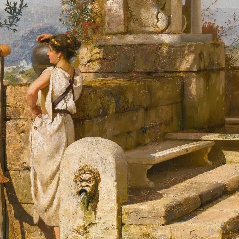 Conversazione Alla Sorgente Henryk Siemiradzki quadro stampa su tela
