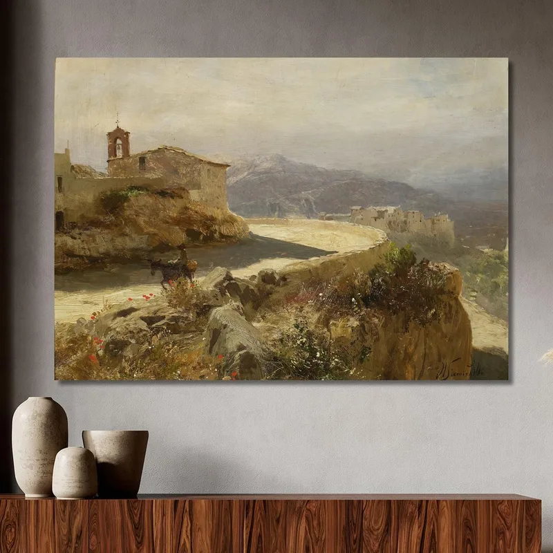 Paysage Italien Avec Un Âne Henryk Siemiradzki
