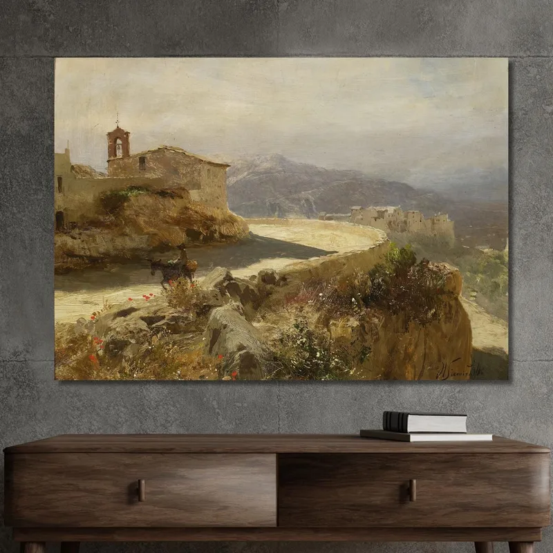 Paysage Italien Avec Un Âne Henryk Siemiradzki