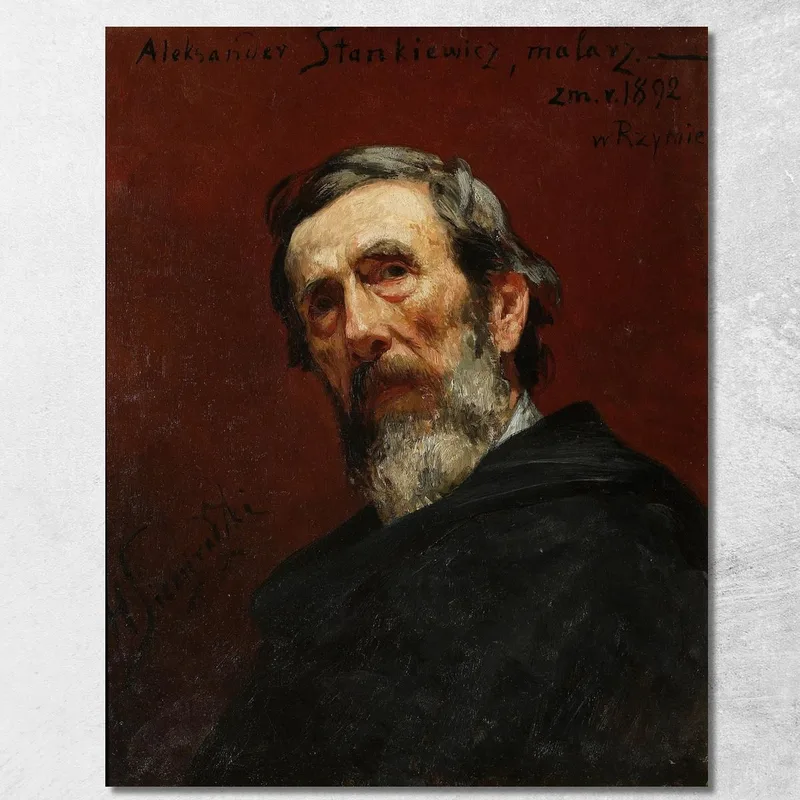 Ritratto Del Pittore Aleksander Stankiewicz Henryk Siemiradzki quadro stampa su tela