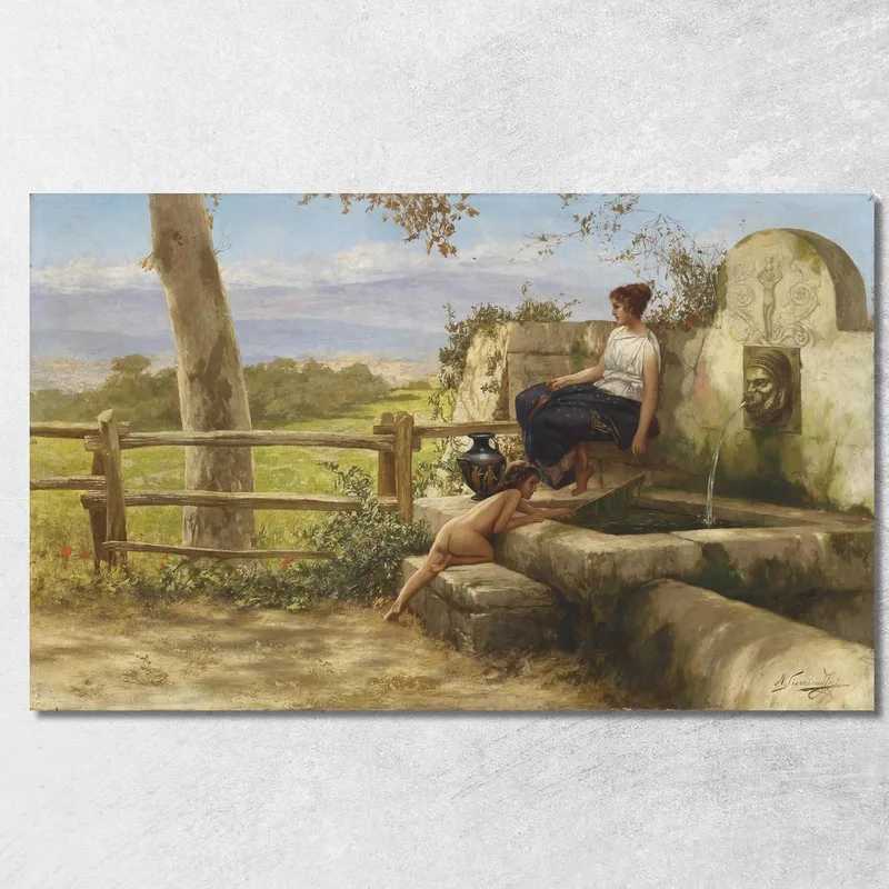 Alla Fontana Henryk Siemiradzki quadro stampa su tela