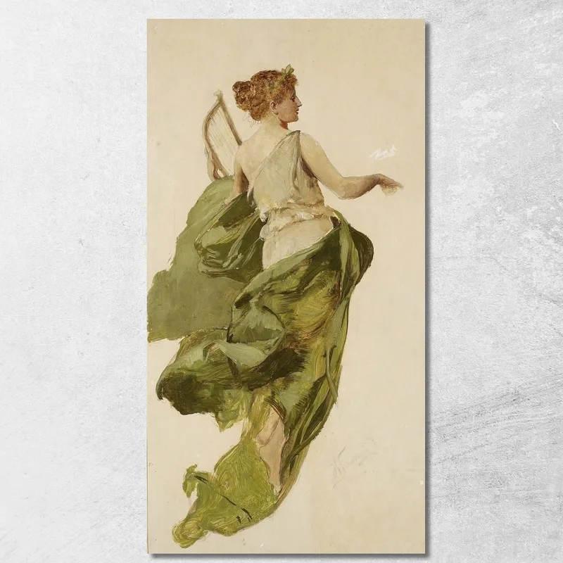 Bozzetto Dell'Allegoria Della Musica Per Il Progetto Del Sipario Del Teatro Slowacki Henryk Siemiradzki quadro stampa su tela