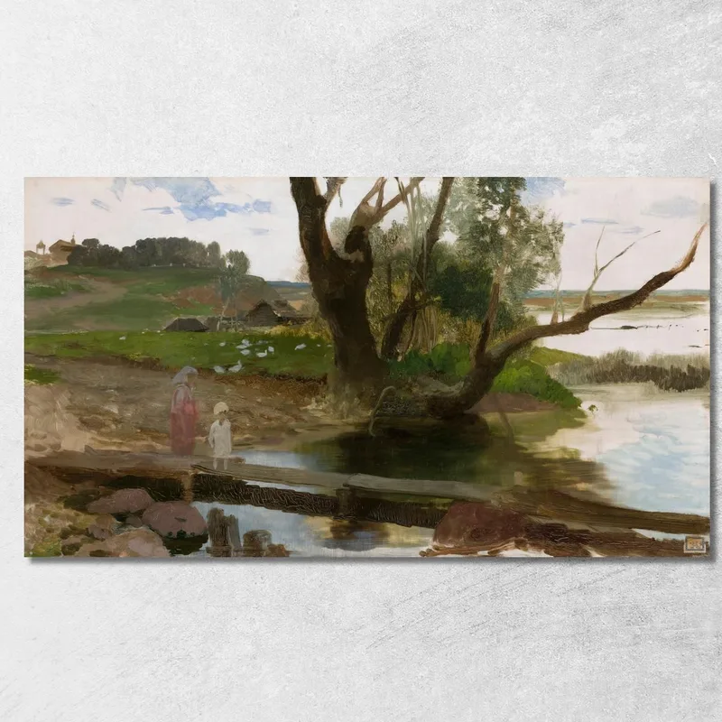 Veduta Del Fiume Swislocz Henryk Siemiradzki quadro stampa su tela