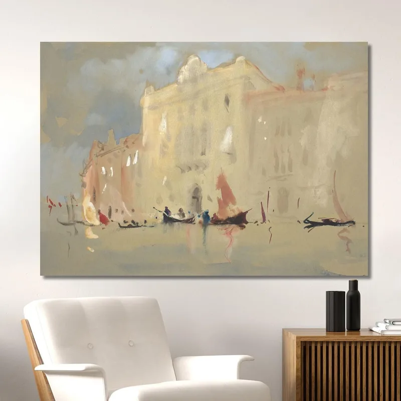 Gondolas Before A Palace On The Grand Canal In Venice Hercules Brabazon Brabazon