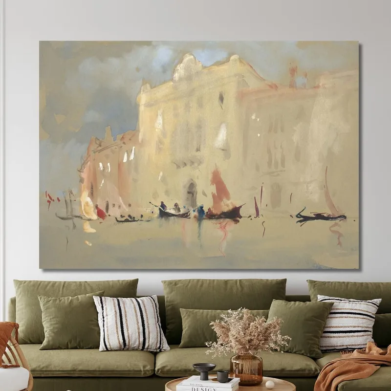 Gondolas Before A Palace On The Grand Canal In Venice Hercules Brabazon Brabazon