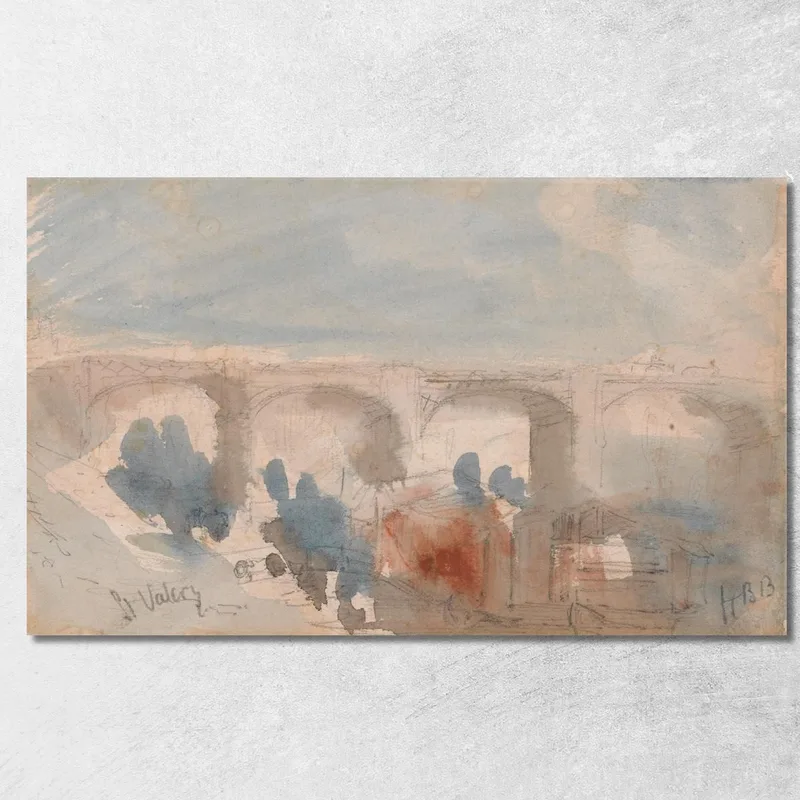 Il Ponte A Saint-Valery Hercules Brabazon Brabazon quadro stampa su tela