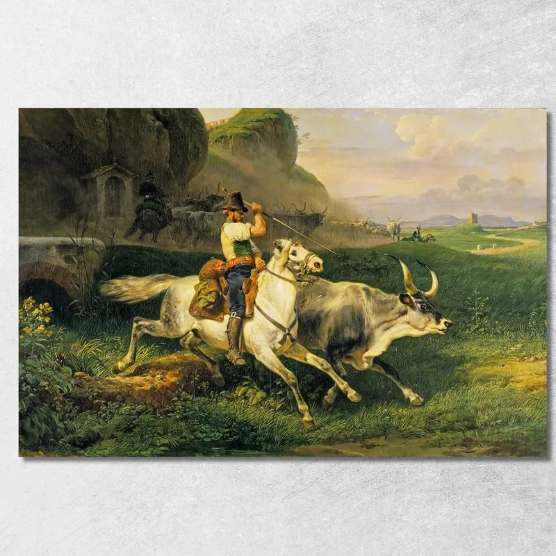 Un Pastore Romano Che Guida Il Bestiame Horace Vernet quadro stampa su tela