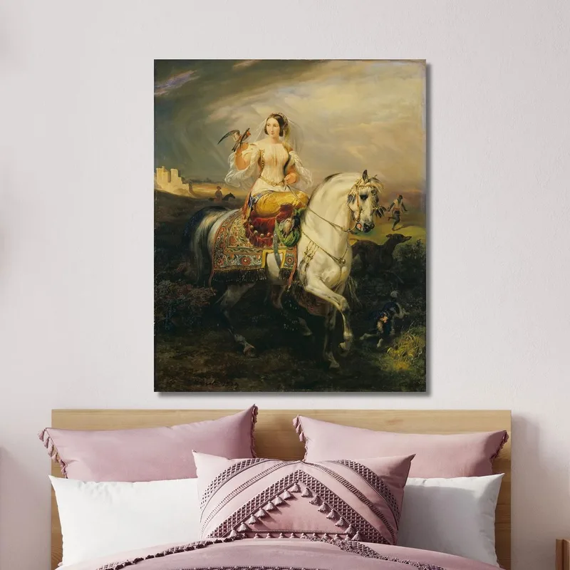 Una Dama Algerina Con Il Falco Horace Vernet