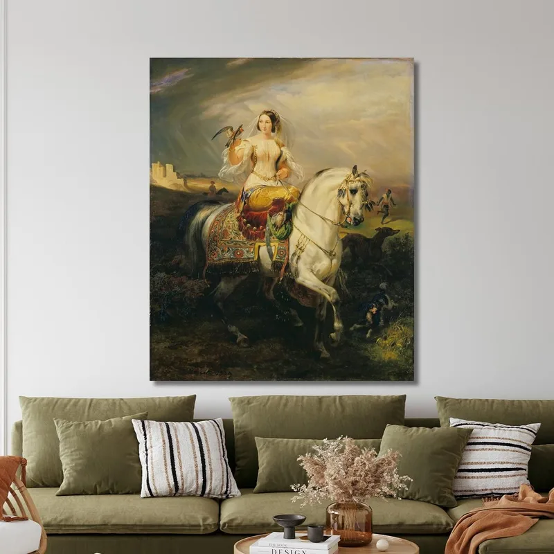 Una Dama Algerina Con Il Falco Horace Vernet