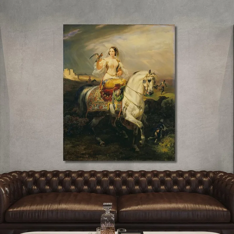 Una Dama Algerina Con Il Falco Horace Vernet