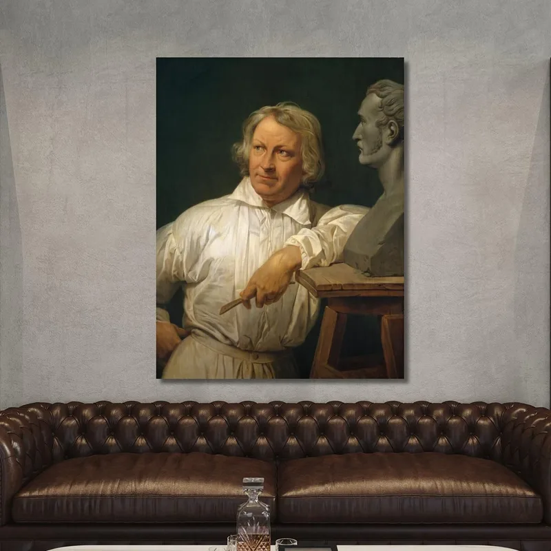 Bertel Thorvaldsen  1768 1844  With The Bust Of Horace Vernet Horace Vernet
