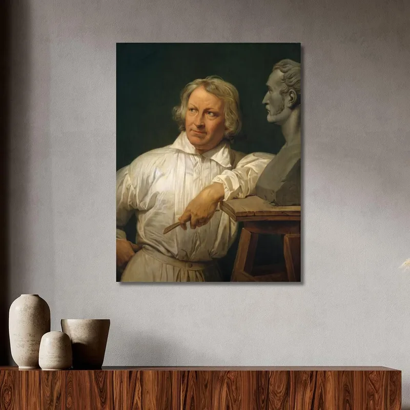 Bertel Thorvaldsen  1768 1844  With The Bust Of Horace Vernet Horace Vernet