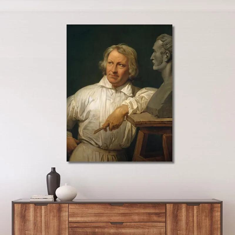 Bertel Thorvaldsen  1768 1844  With The Bust Of Horace Vernet Horace Vernet