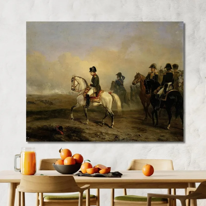 Kaiser Napoleon I. Und Sein Stab Zu Pferd Horace Vernet