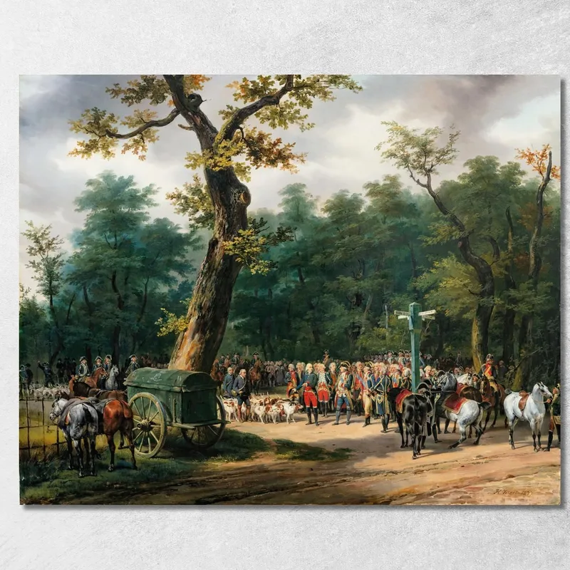 L'Ultima Caccia Di Luigi Xvi A Fontainebleau Horace Vernet quadro stampa su tela
