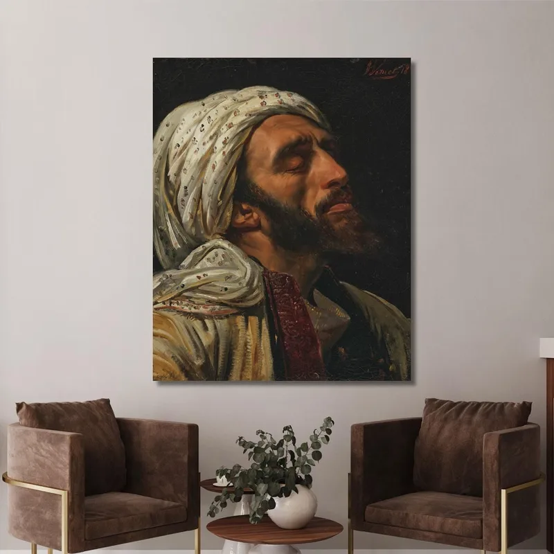 Porträt Eines Arabischen Mannes Horace Vernet