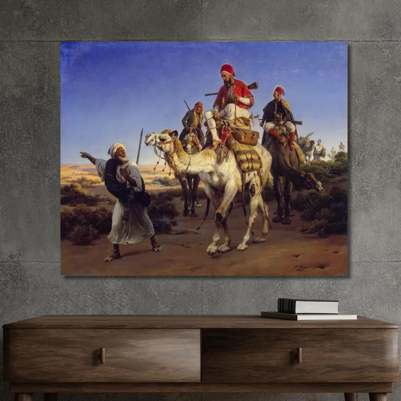 The Artist And His Companions Travelling In The Desert Horace Vernet