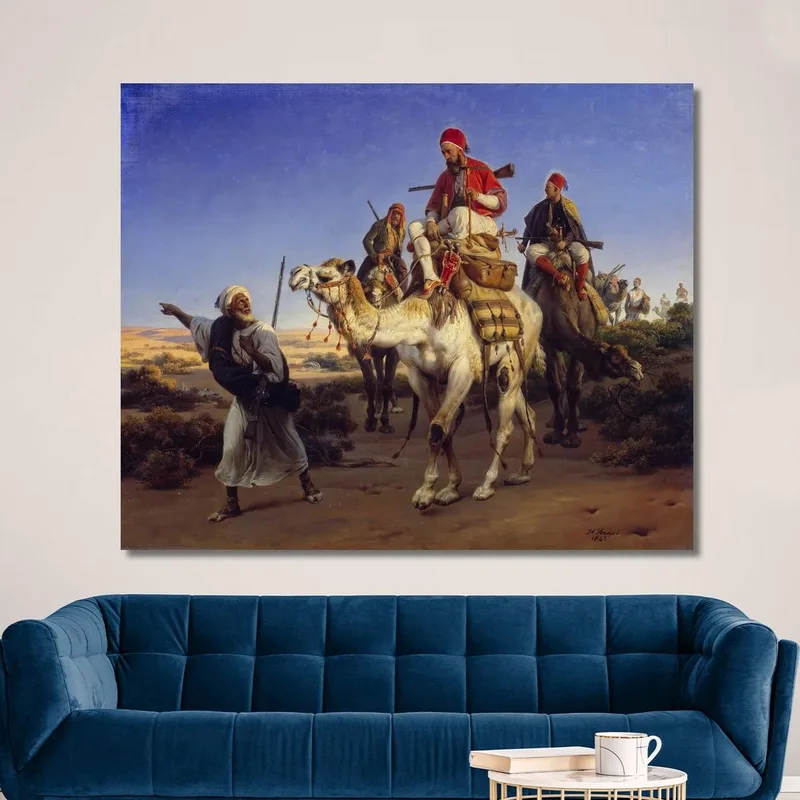 The Artist And His Companions Travelling In The Desert Horace Vernet