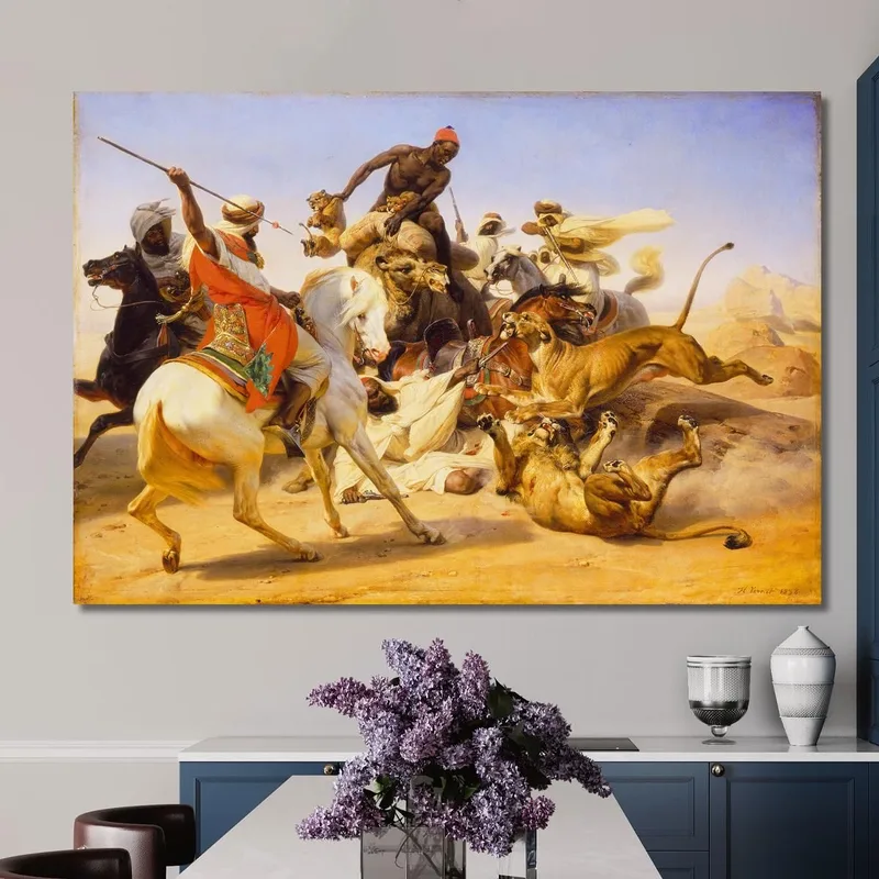 Die Löwenjagd Horace Vernet