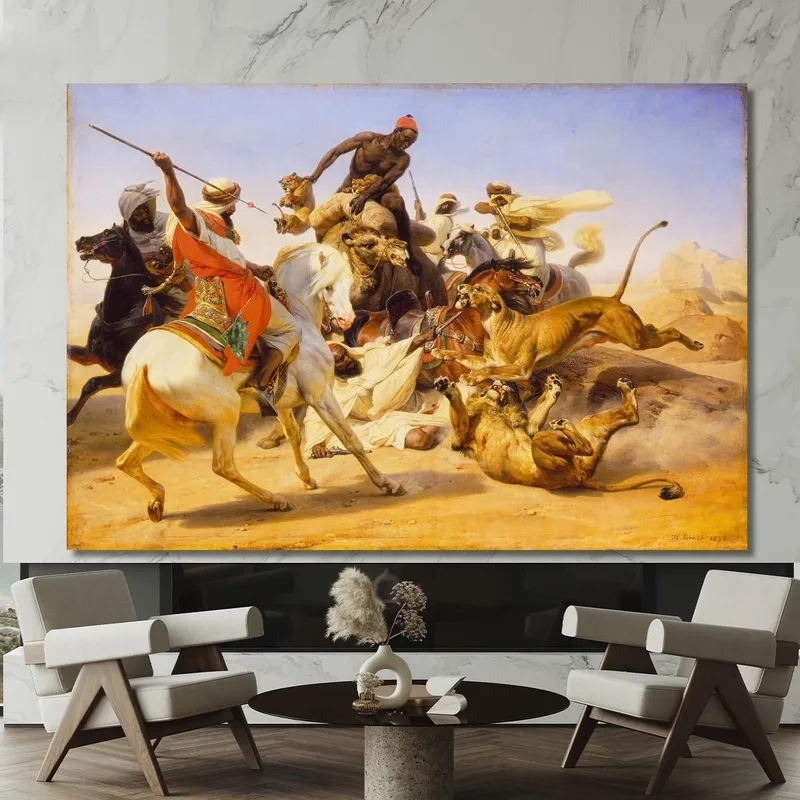 Die Löwenjagd Horace Vernet