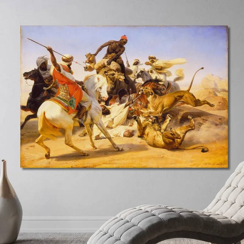 Die Löwenjagd Horace Vernet