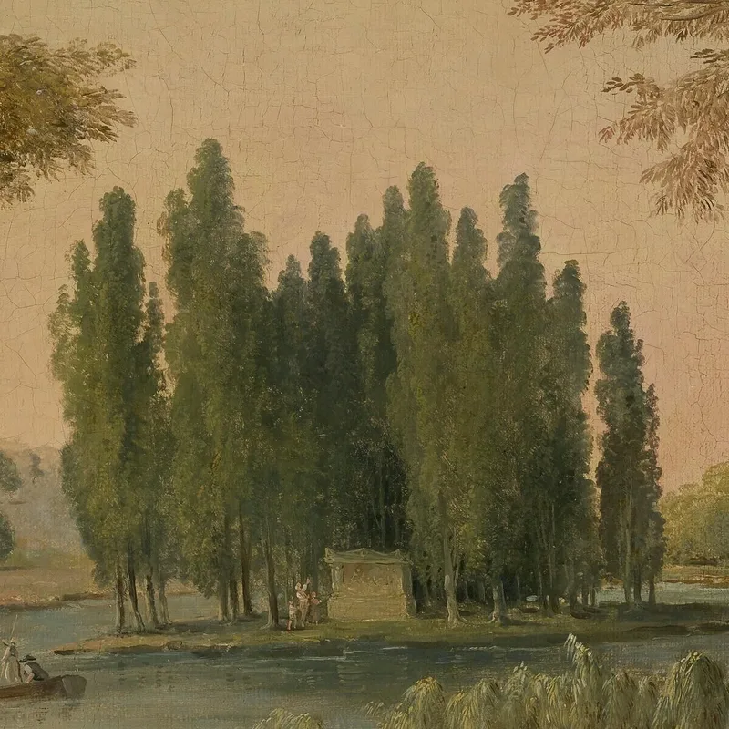 A View Of The Park At Ermenonville With The Tomb Of Jean-Jacques Rousseau Hubert Robert