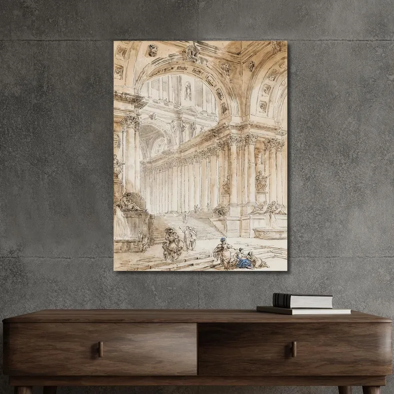 Composición Arquitectónica Con Pórtico Hubert Robert