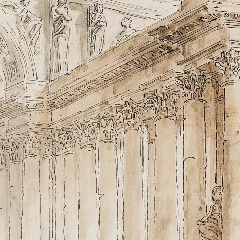 Composición Arquitectónica Con Pórtico Hubert Robert