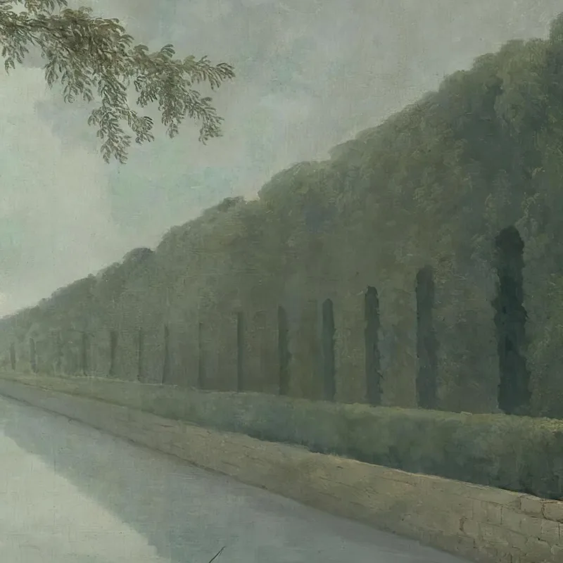 Scène De Jardin Avec Un Canal Hubert Robert
