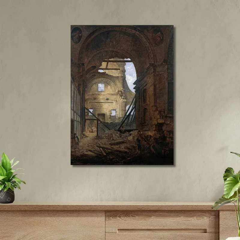 Die Kapelle Der Sorbonne Mit Dem Gewölbe Des Eingestürzten Kirchenschiffs Hubert Robert