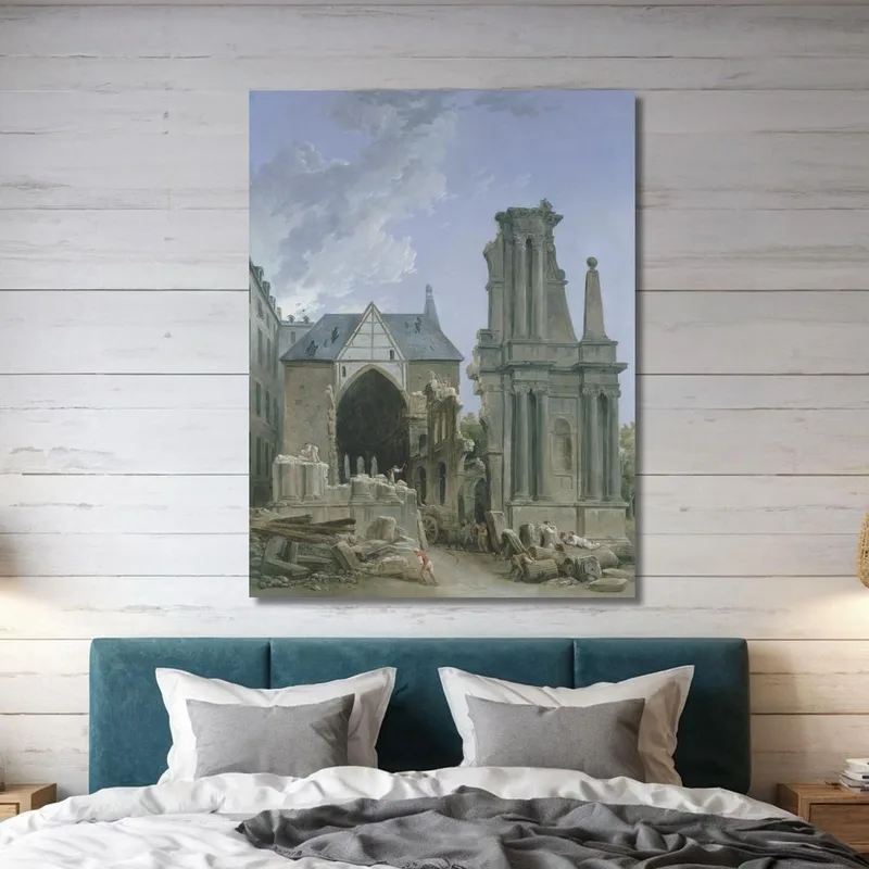 The Feuillants Church Under Demolition Hubert Robert