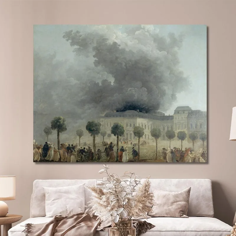 The Fire At The Opera Seen From The Gardens Of The Palais-Royal Hubert Robert