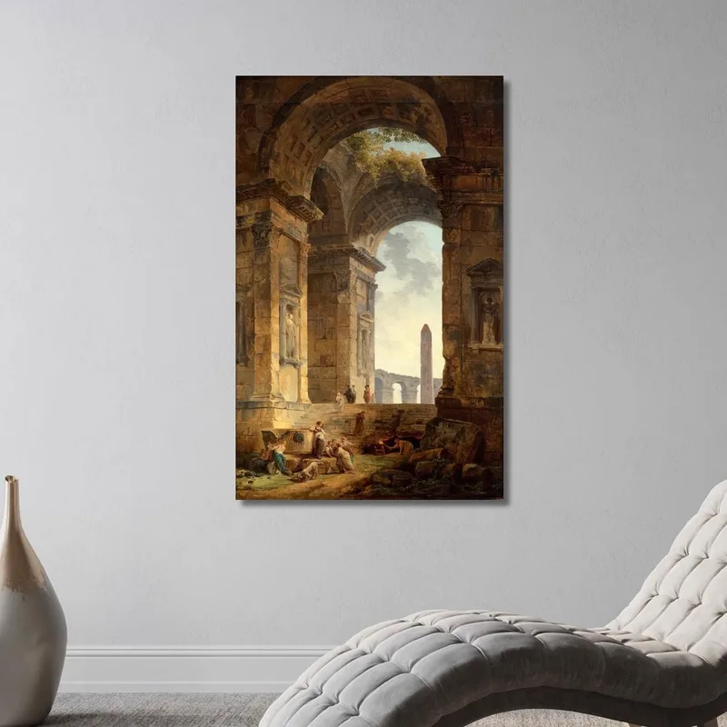 Ruinas Con Un Obelisco A Lo Lejos Hubert Robert